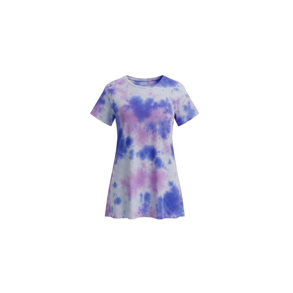 Wonder Nation T-Shirt Girls XL 14-16 Purple Tie Dye Short Sleeve Crew Neck